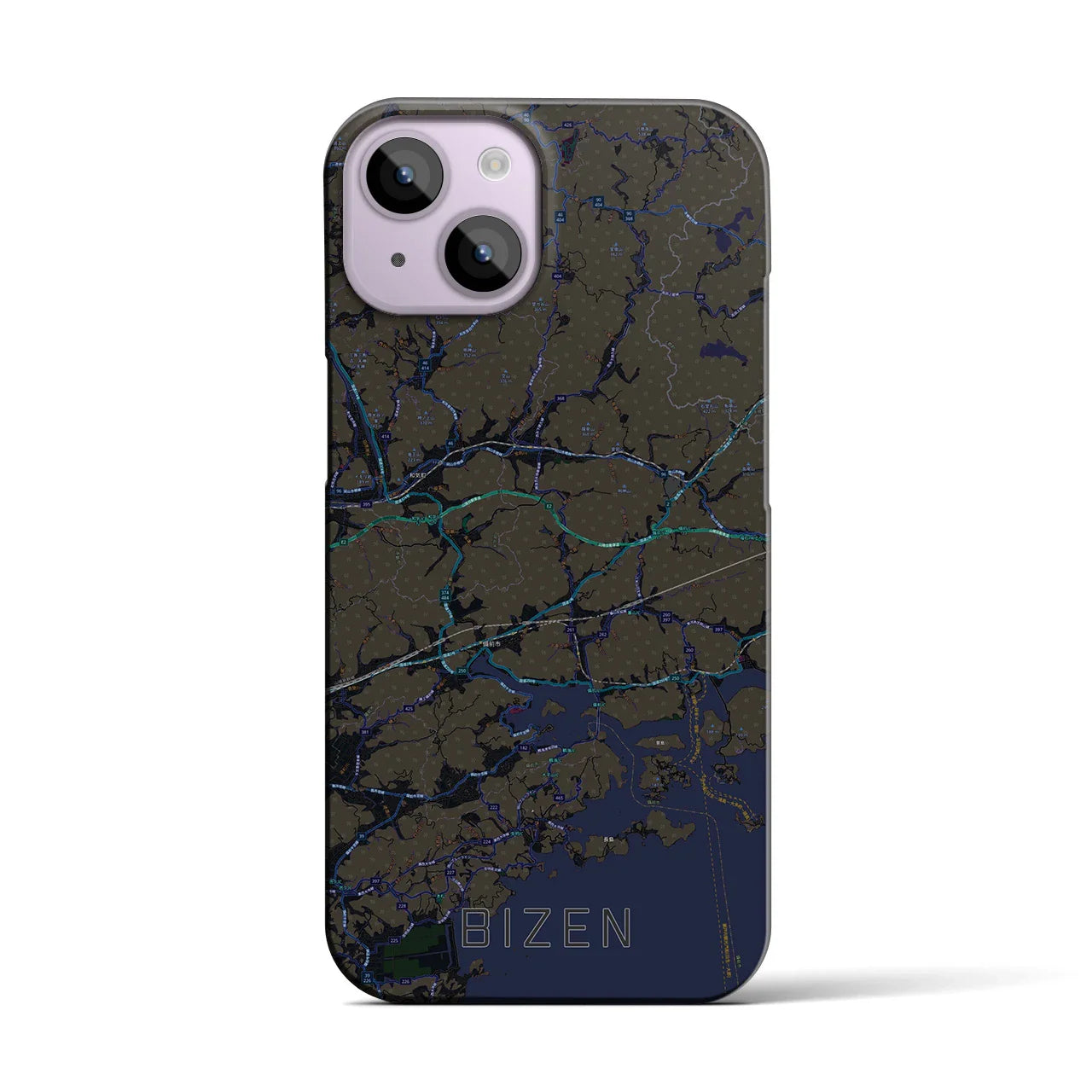 【備前(岡山県)】地図柄iPhoneケース(バックカバータイプ)