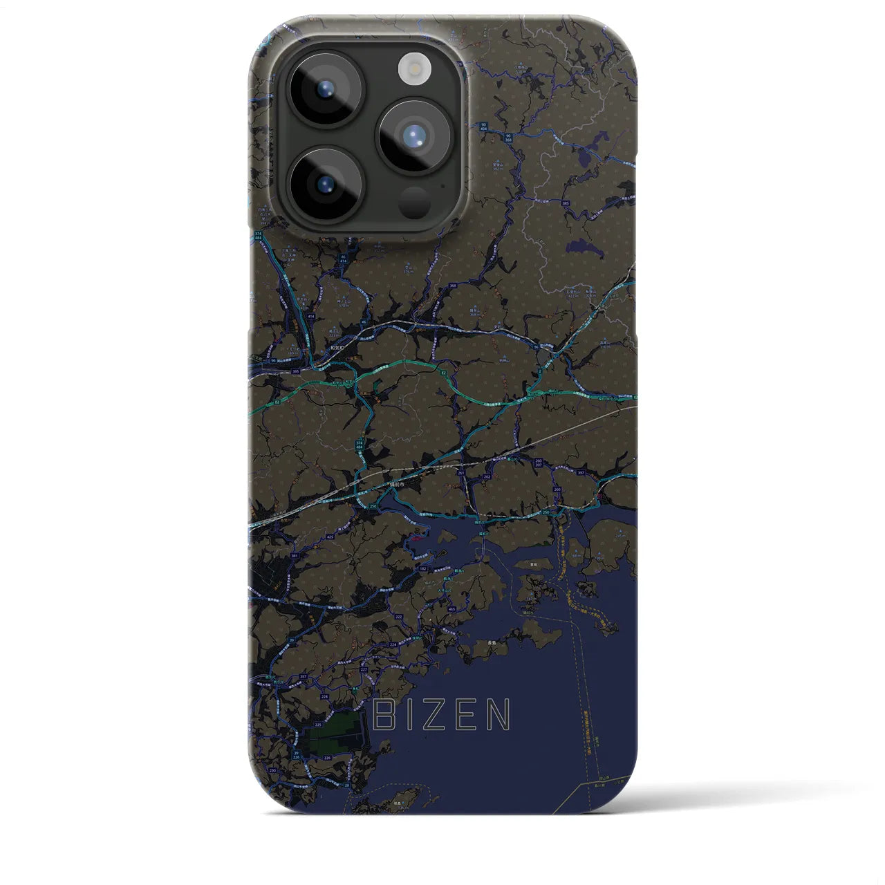 【備前(岡山県)】地図柄iPhoneケース(バックカバータイプ)
