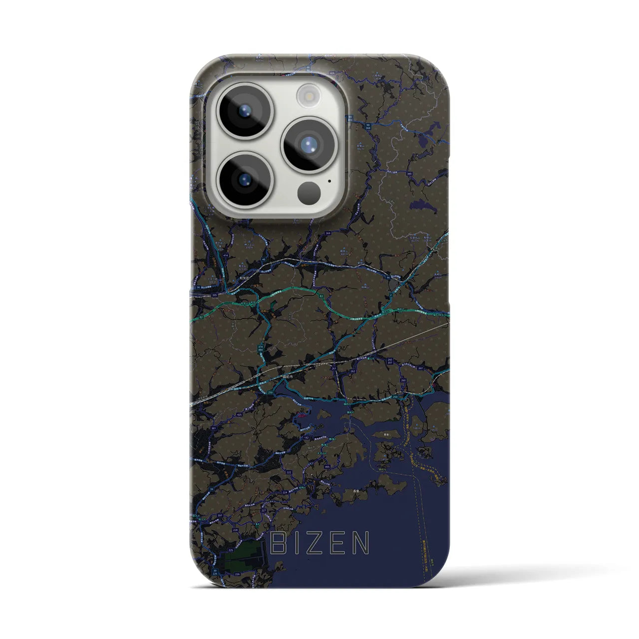【備前(岡山県)】地図柄iPhoneケース(バックカバータイプ)