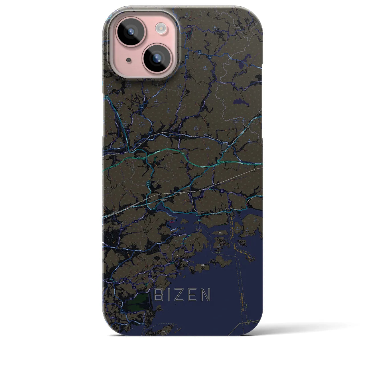 【備前(岡山県)】地図柄iPhoneケース(バックカバータイプ)