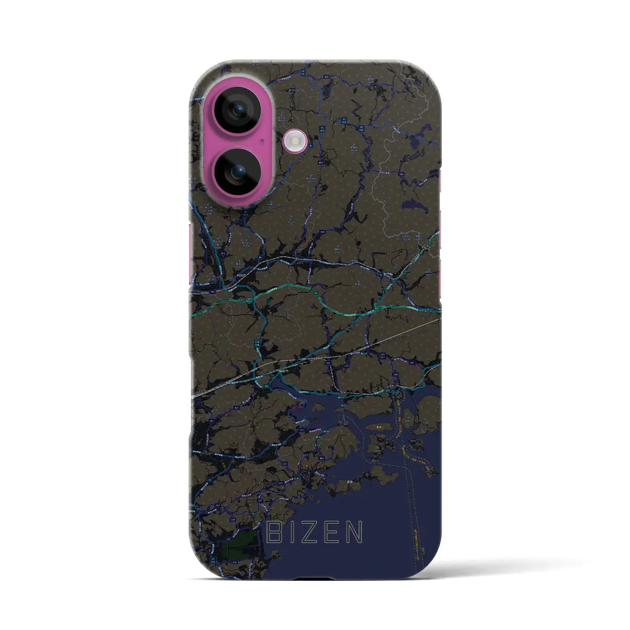 【備前(岡山県)】地図柄iPhoneケース(バックカバータイプ)