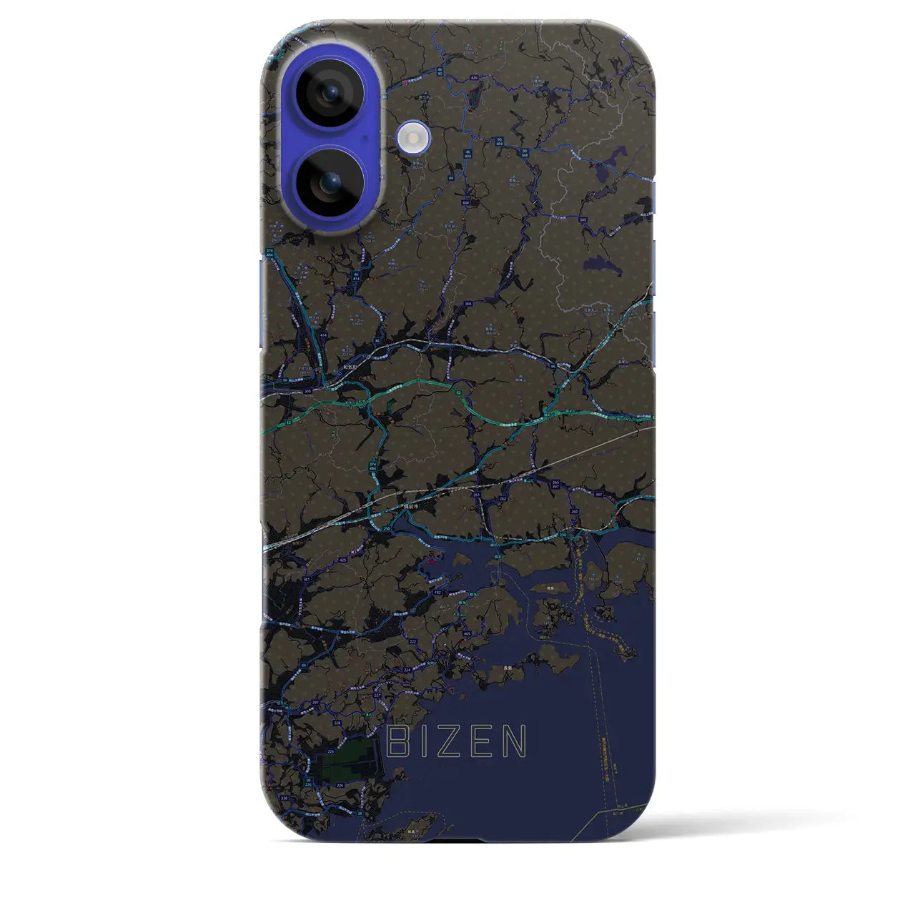 【備前(岡山県)】地図柄iPhoneケース(バックカバータイプ)