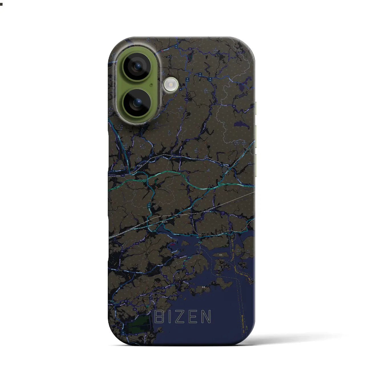 【備前(岡山県)】地図柄iPhoneケース(バックカバータイプ)