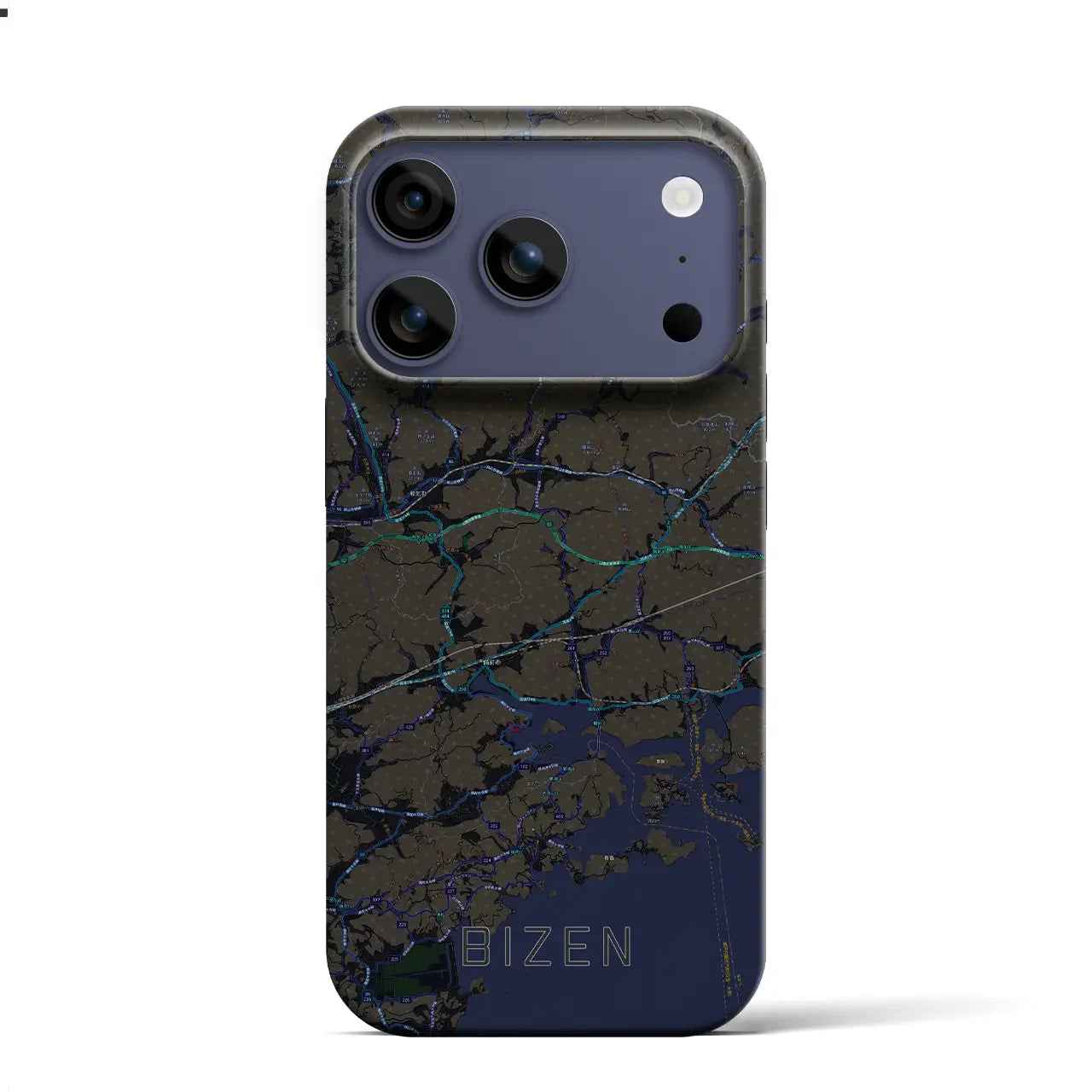 【備前(岡山県)】地図柄iPhoneケース(バックカバータイプ)