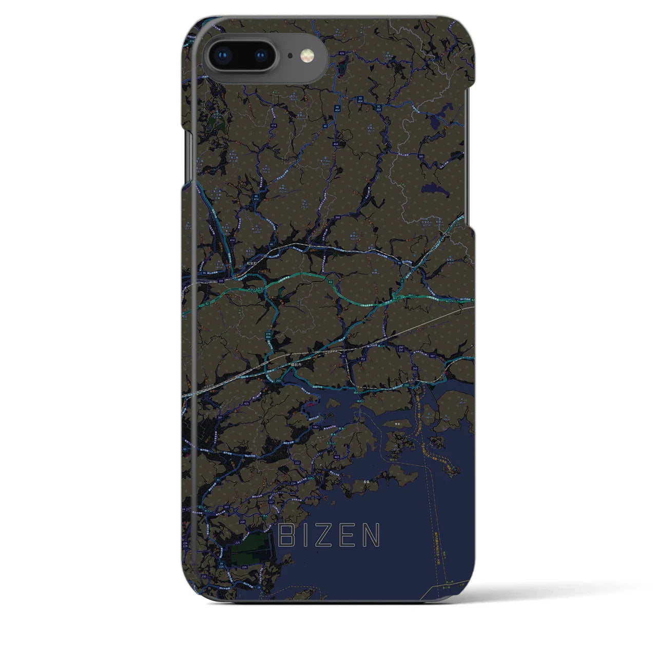 【備前(岡山県)】地図柄iPhoneケース(バックカバータイプ)