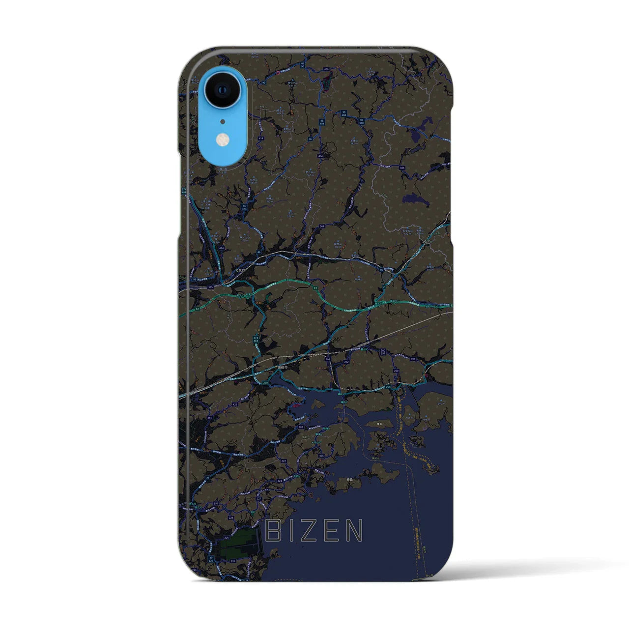【備前(岡山県)】地図柄iPhoneケース(バックカバータイプ)