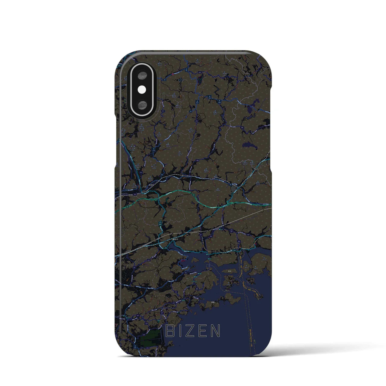 【備前(岡山県)】地図柄iPhoneケース(バックカバータイプ)
