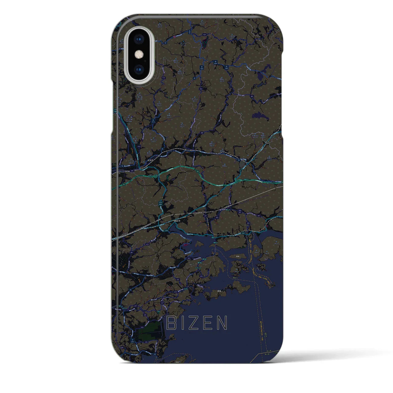 【備前(岡山県)】地図柄iPhoneケース(バックカバータイプ)
