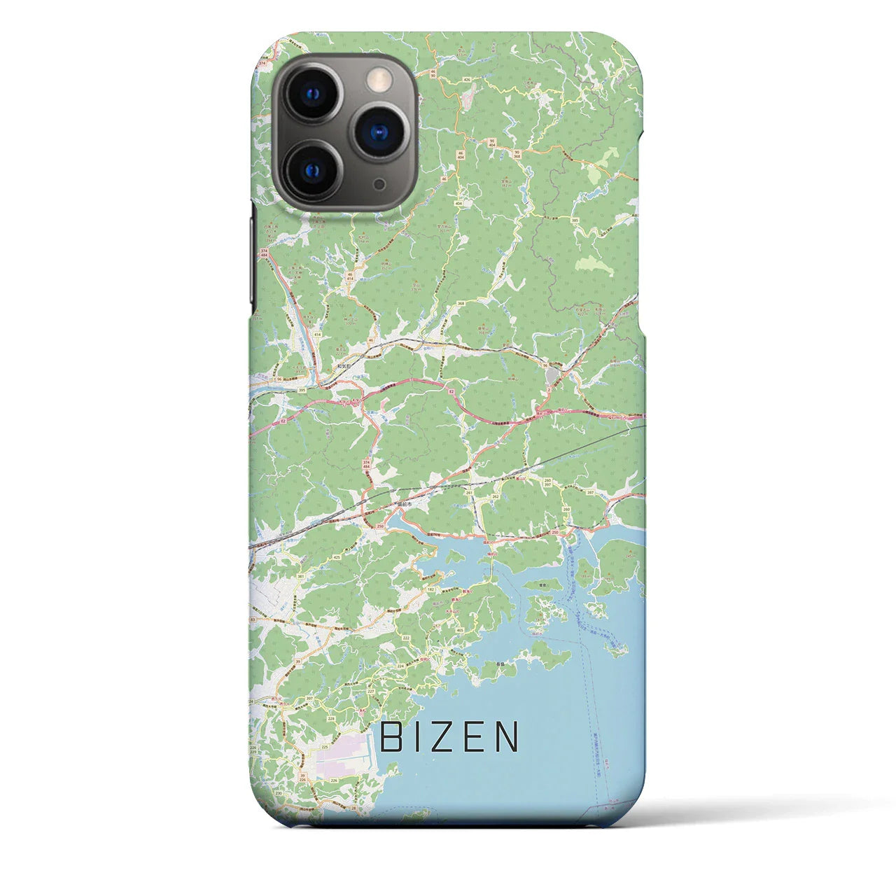【備前(岡山県)】地図柄iPhoneケース(バックカバータイプ)