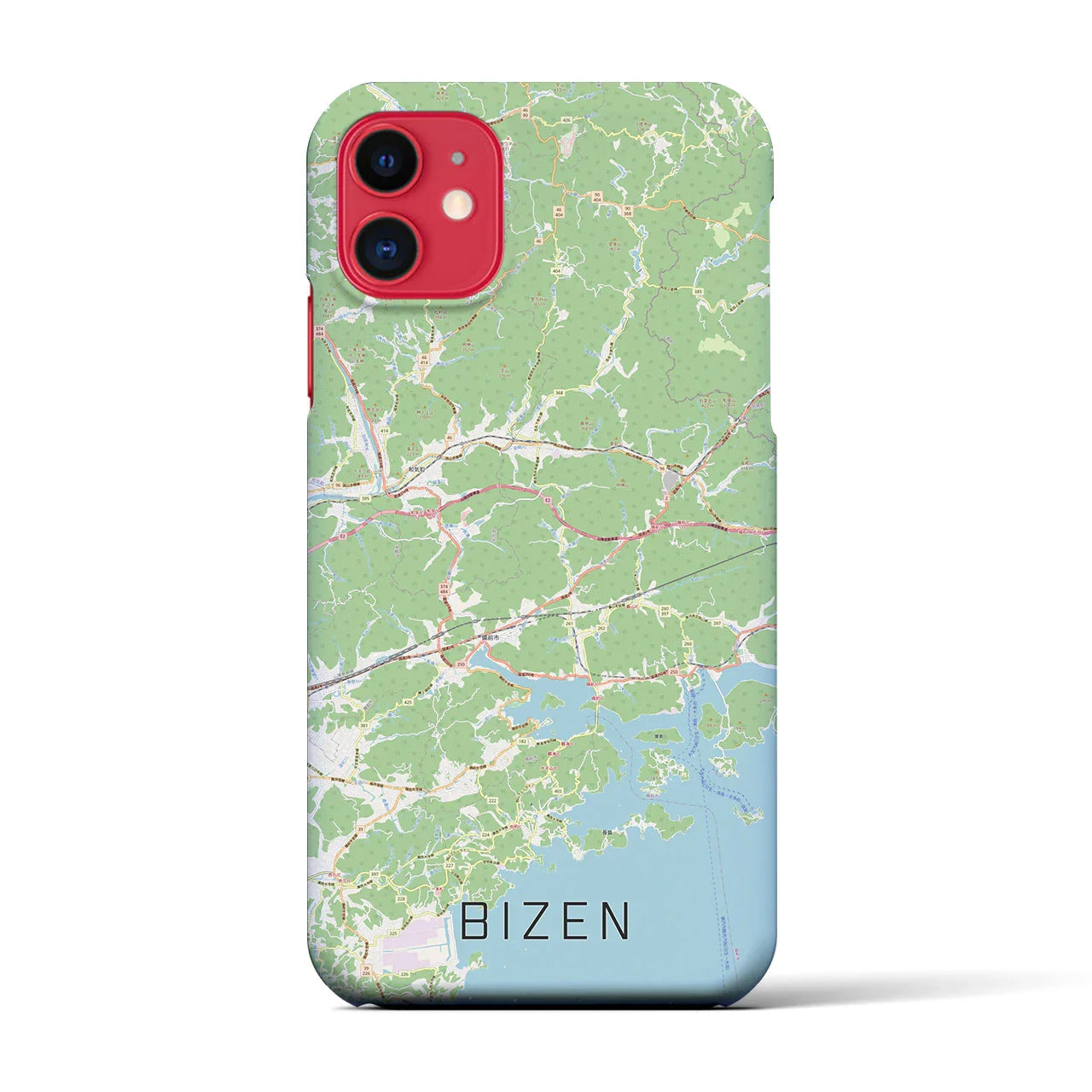 【備前(岡山県)】地図柄iPhoneケース(バックカバータイプ)