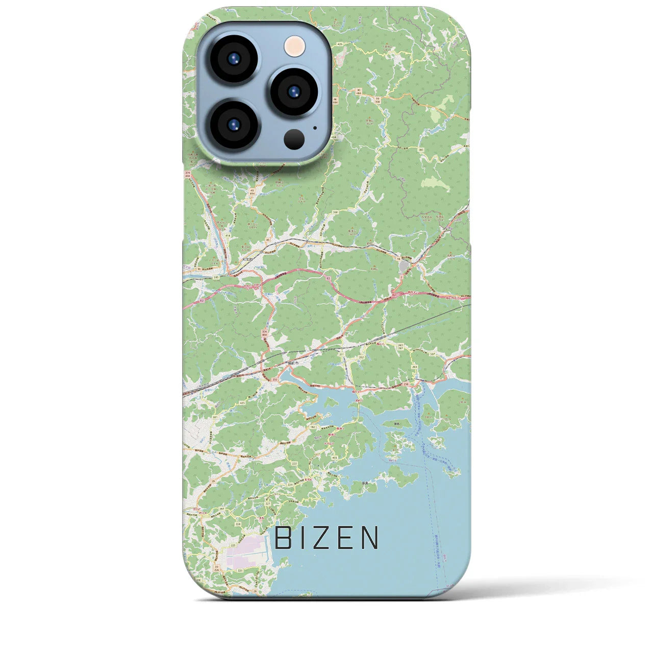 【備前(岡山県)】地図柄iPhoneケース(バックカバータイプ)
