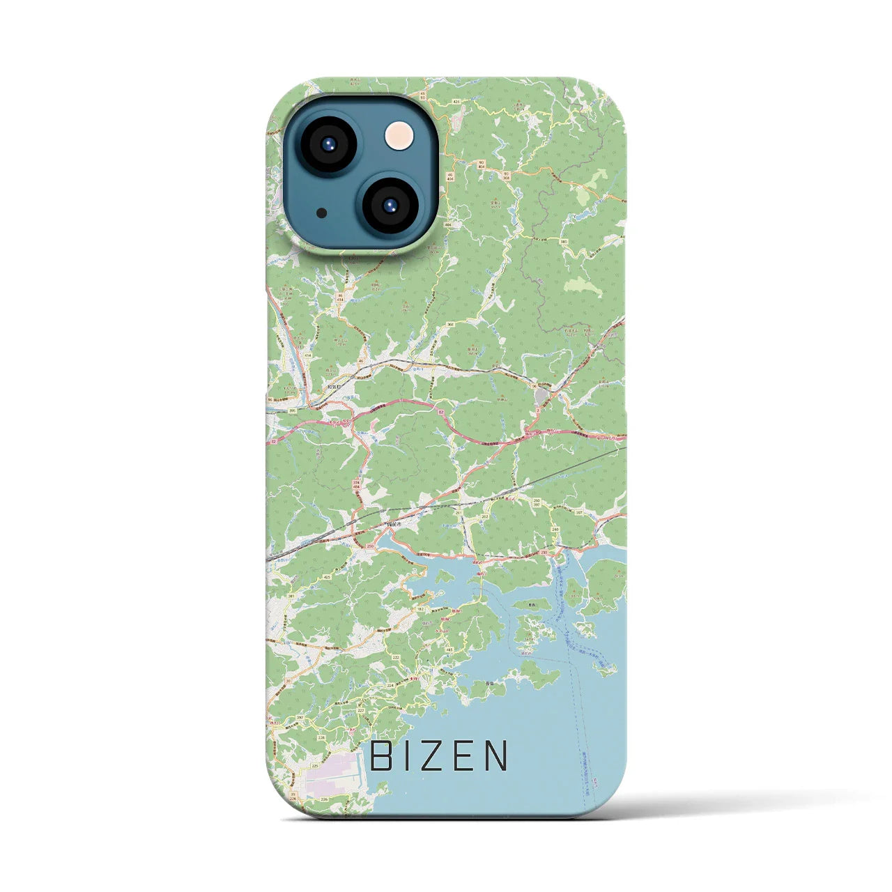 【備前(岡山県)】地図柄iPhoneケース(バックカバータイプ)