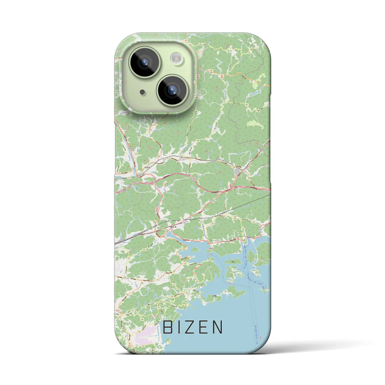 【備前(岡山県)】地図柄iPhoneケース(バックカバータイプ)