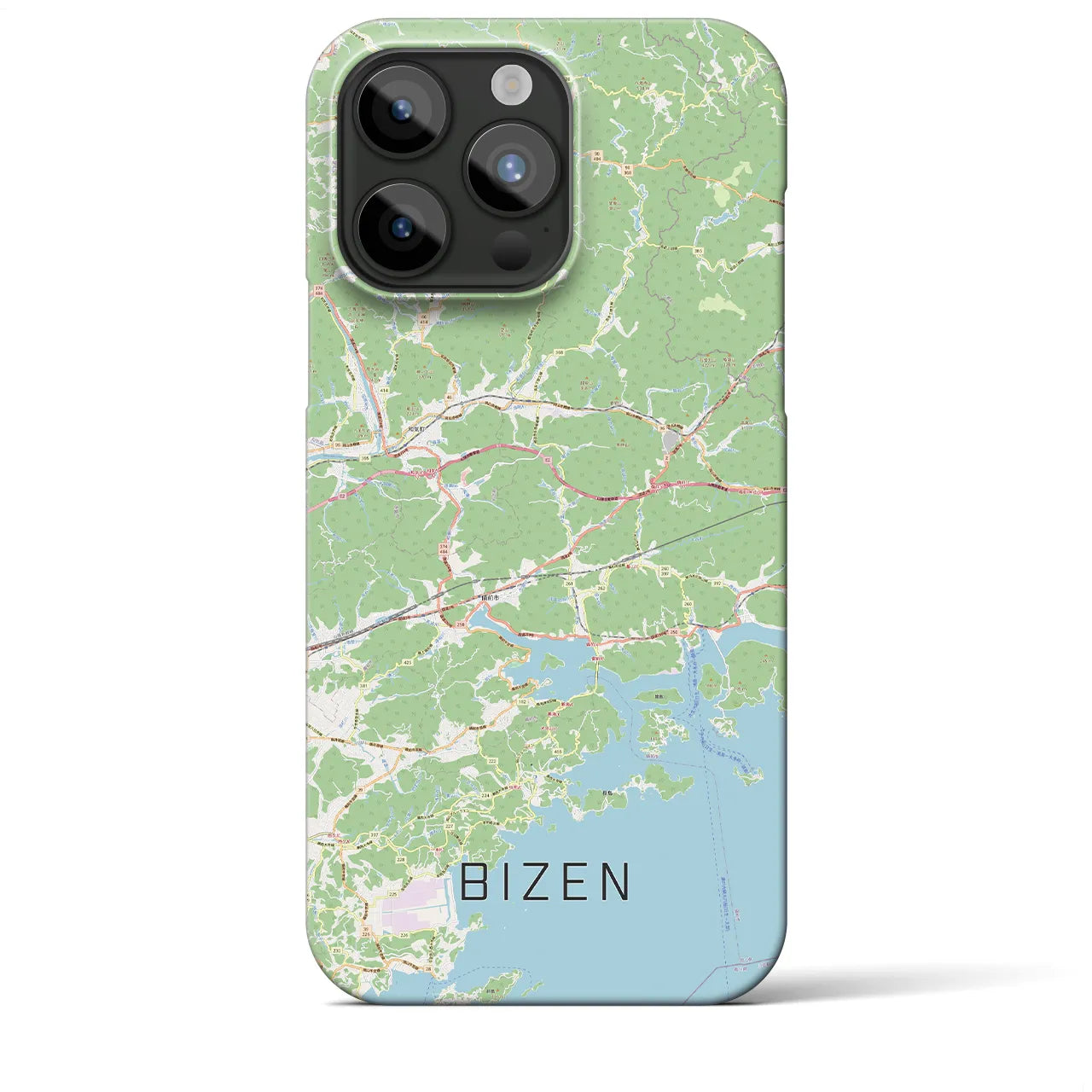 【備前(岡山県)】地図柄iPhoneケース(バックカバータイプ)