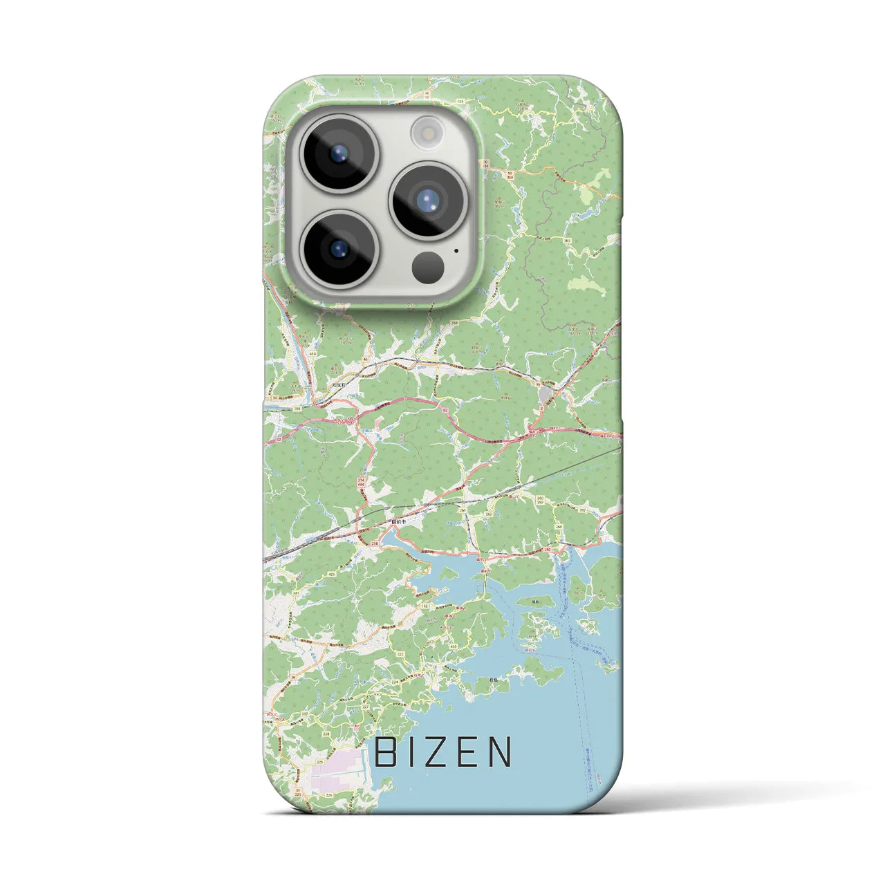 【備前(岡山県)】地図柄iPhoneケース(バックカバータイプ)