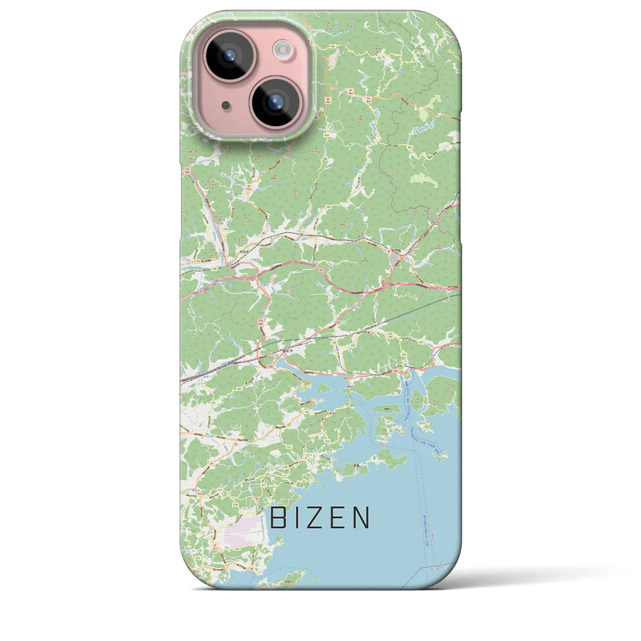 【備前(岡山県)】地図柄iPhoneケース(バックカバータイプ)