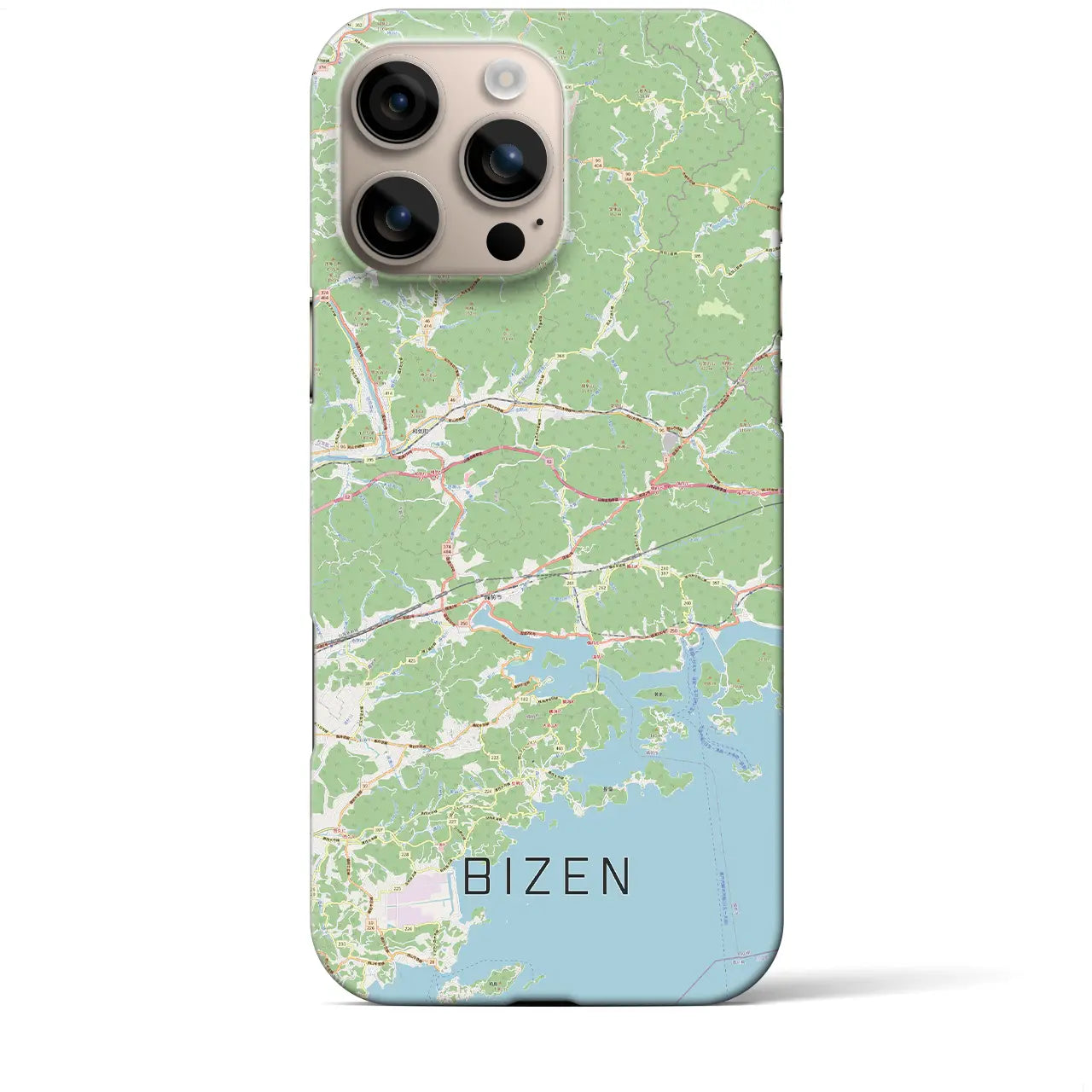 【備前(岡山県)】地図柄iPhoneケース(バックカバータイプ)