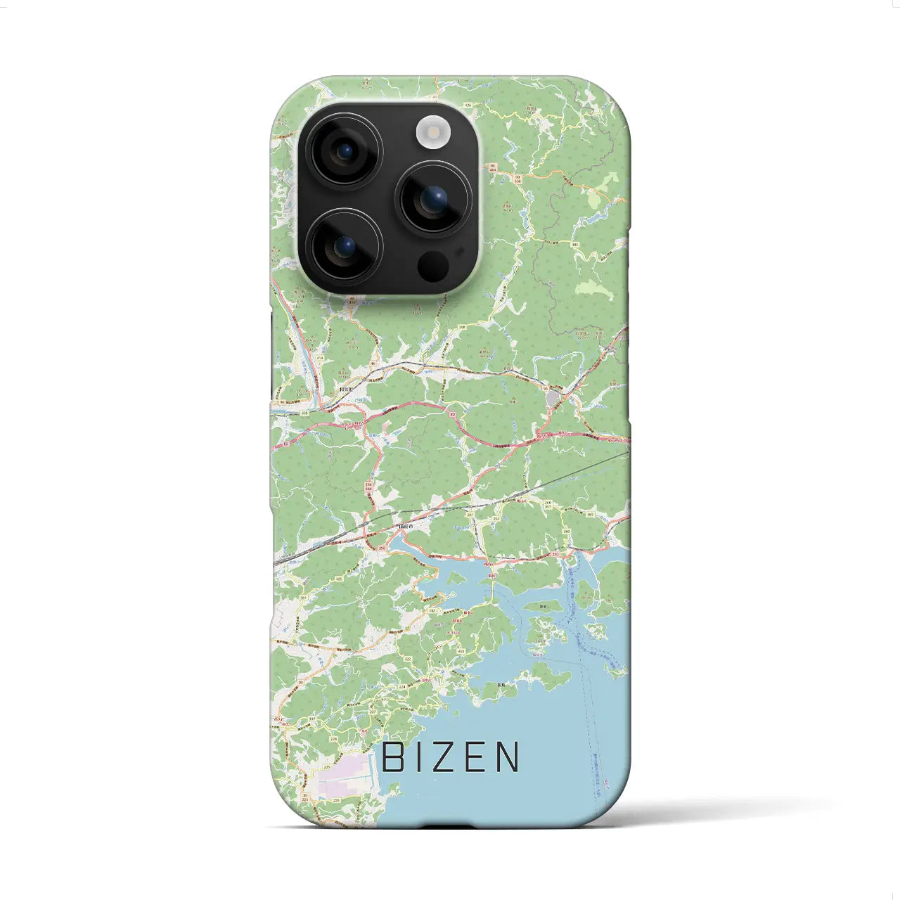 【備前(岡山県)】地図柄iPhoneケース(バックカバータイプ)