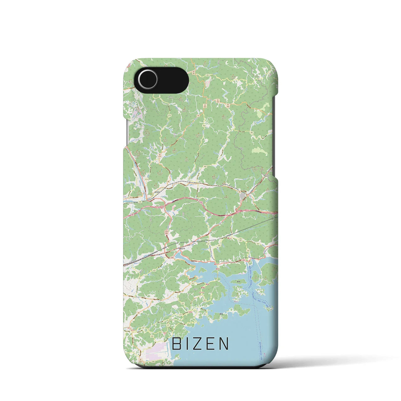 【備前(岡山県)】地図柄iPhoneケース(バックカバータイプ)