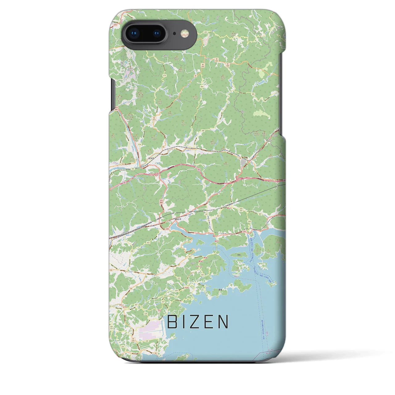 【備前(岡山県)】地図柄iPhoneケース(バックカバータイプ)