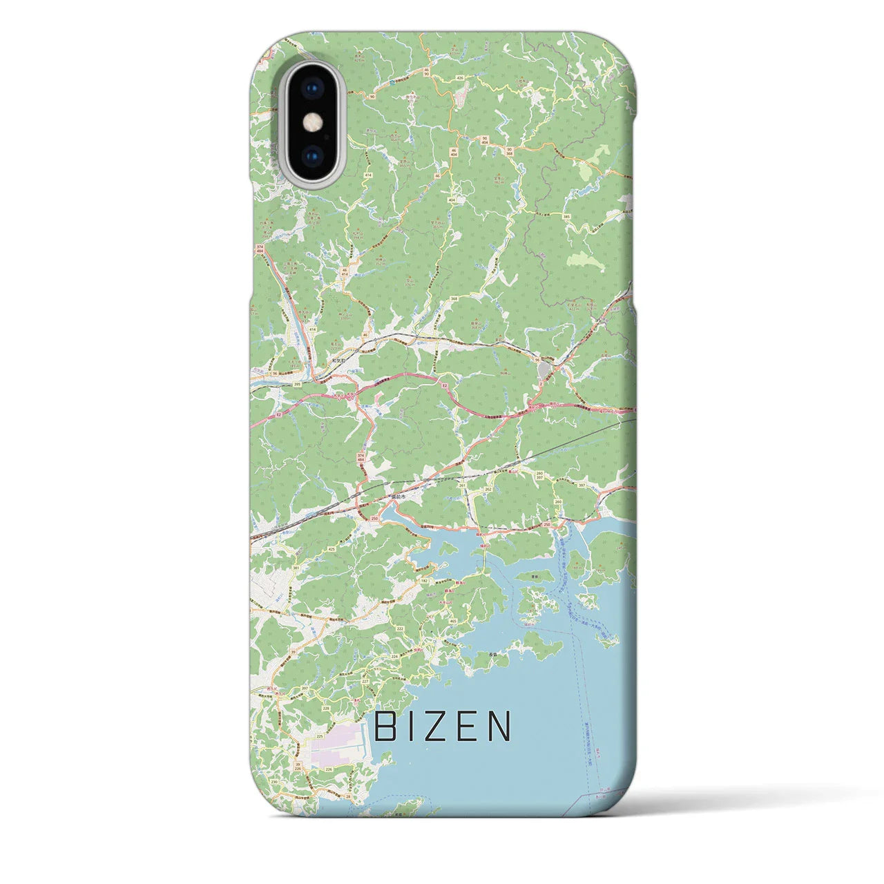 【備前(岡山県)】地図柄iPhoneケース(バックカバータイプ)