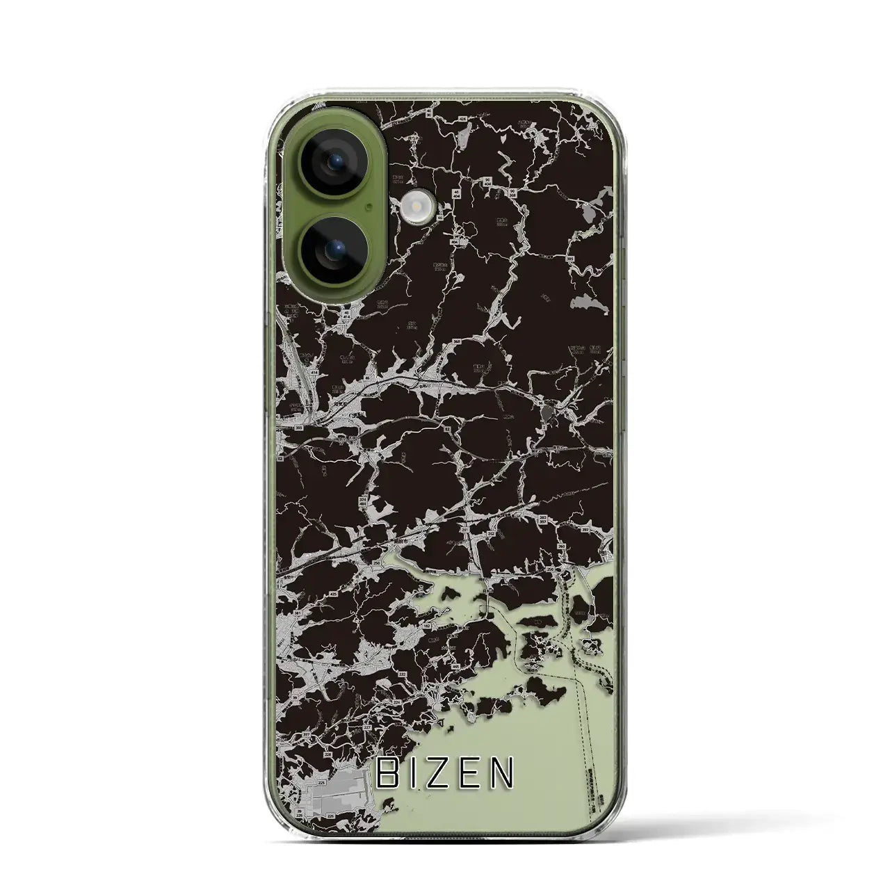 【備前(岡山県)】地図柄iPhoneケース(クリアタイプ)モノトーン・iPhone 17 Pro Max 用