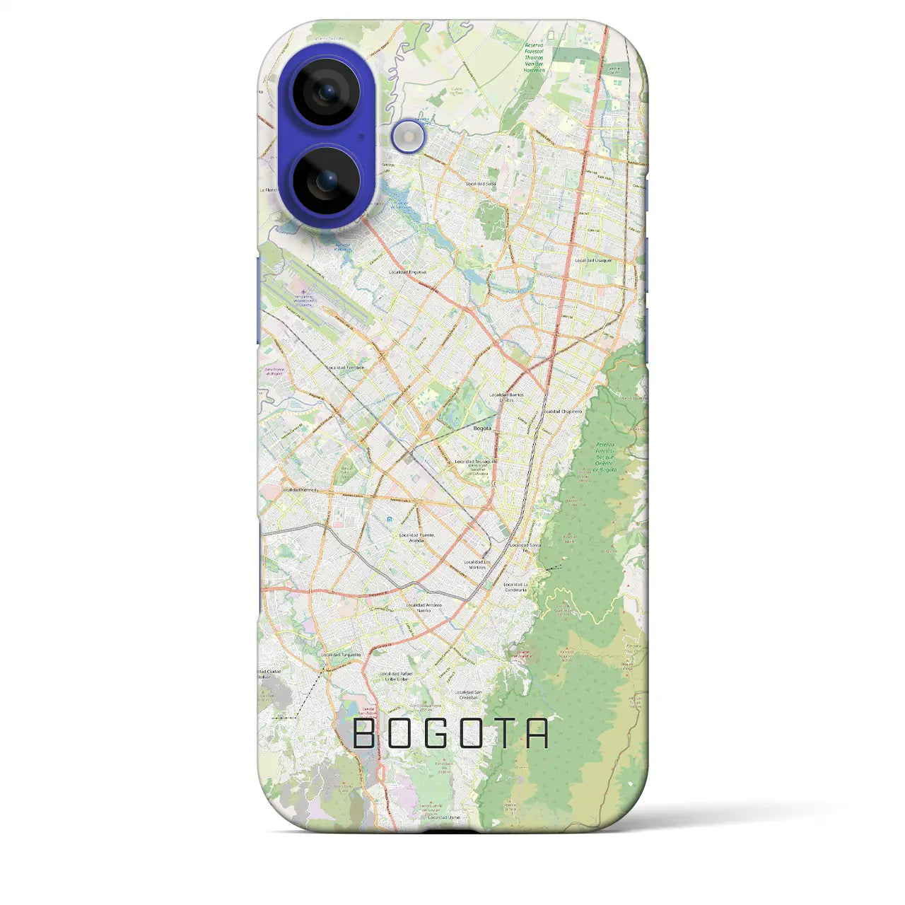 【ボゴタ(コロンビア)】地図柄iPhoneケース(バックカバータイプ)ブラック・iPhone 16 Pro Max 用