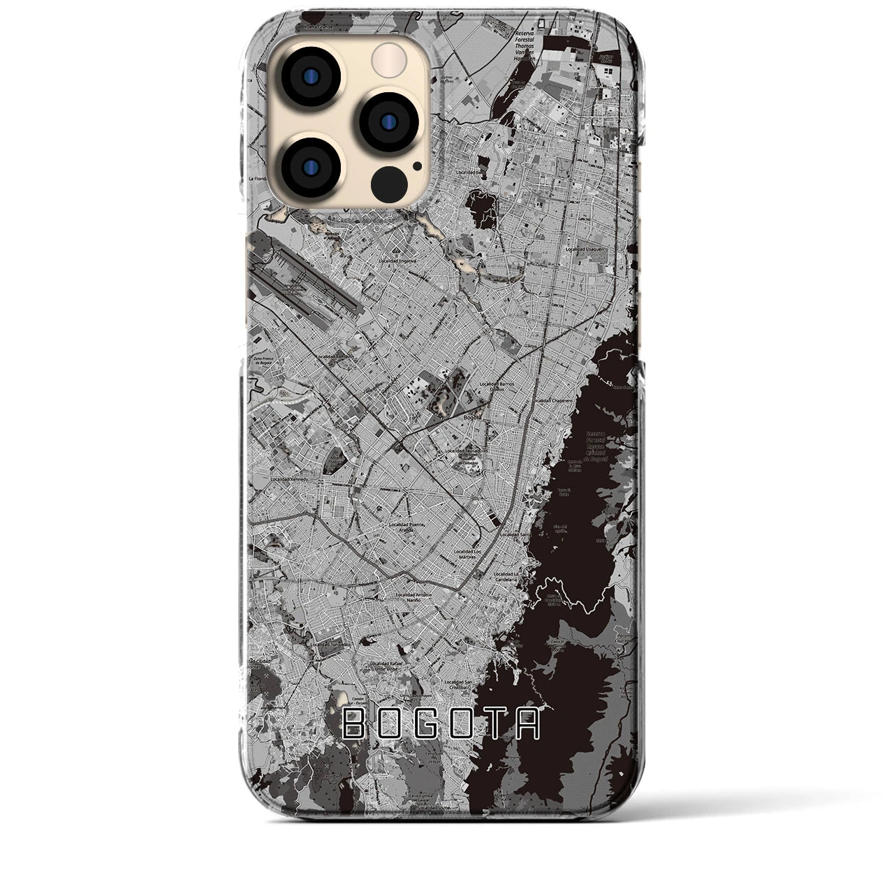 【ボゴタ(コロンビア)】地図柄iPhoneケース(クリアタイプ)