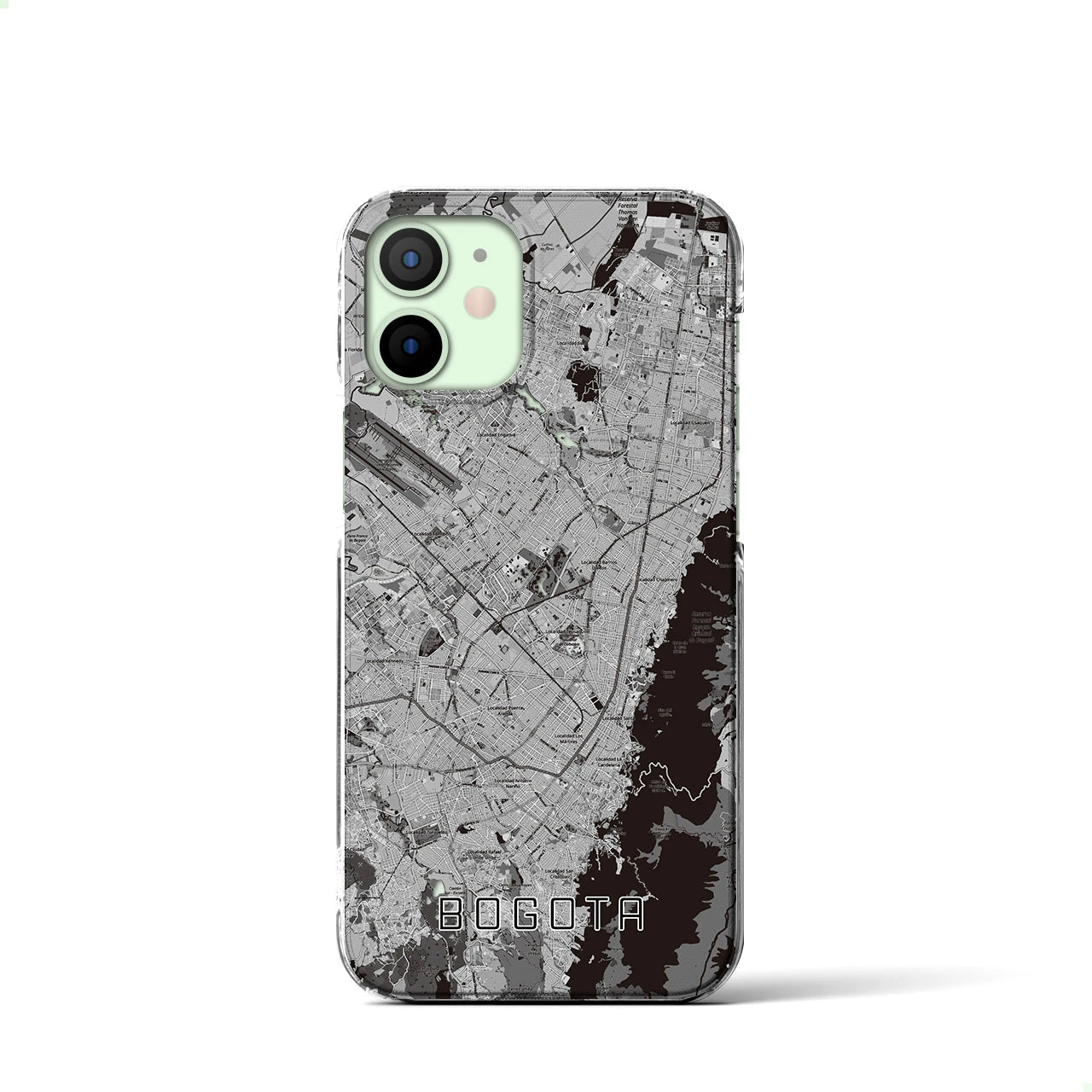 【ボゴタ(コロンビア)】地図柄iPhoneケース(クリアタイプ)