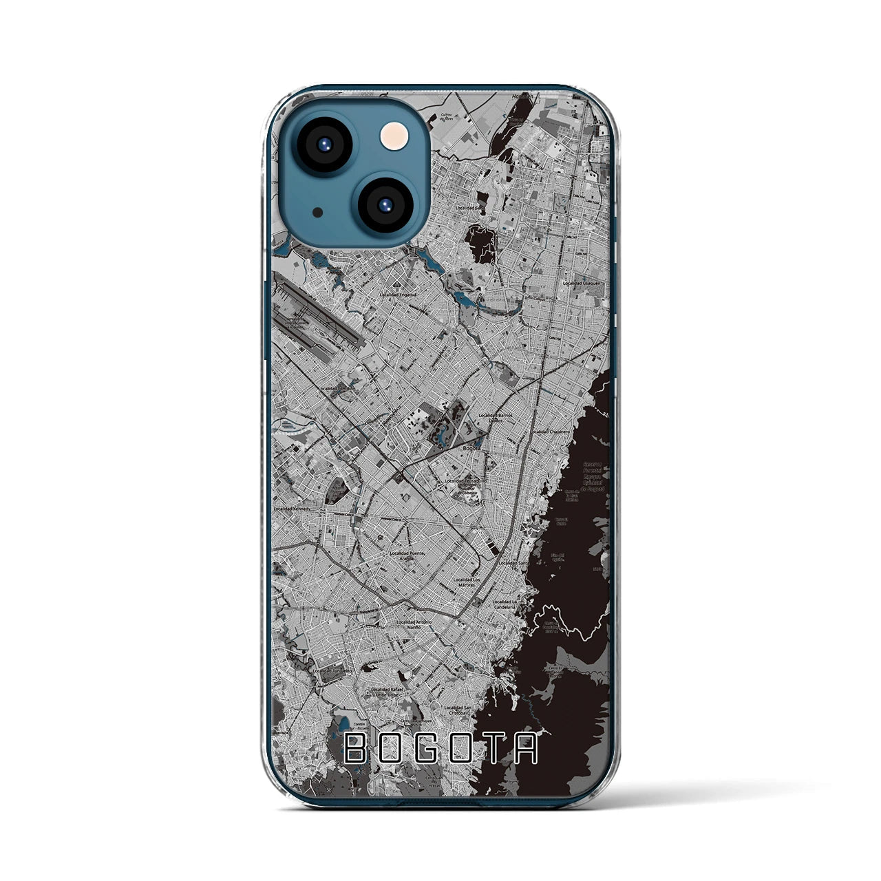 【ボゴタ(コロンビア)】地図柄iPhoneケース(クリアタイプ)