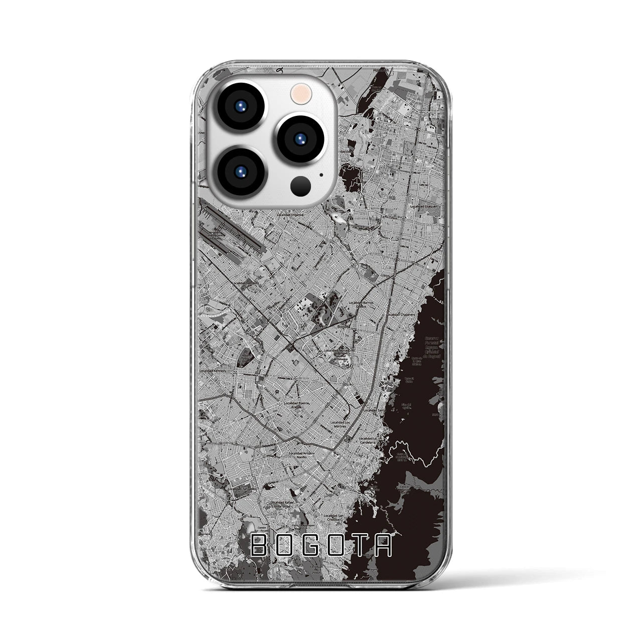 【ボゴタ(コロンビア)】地図柄iPhoneケース(クリアタイプ)