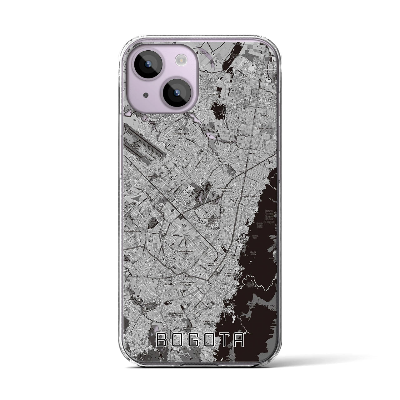 【ボゴタ(コロンビア)】地図柄iPhoneケース(クリアタイプ)