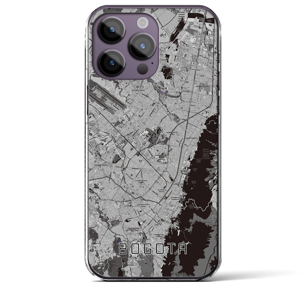 【ボゴタ(コロンビア)】地図柄iPhoneケース(クリアタイプ)