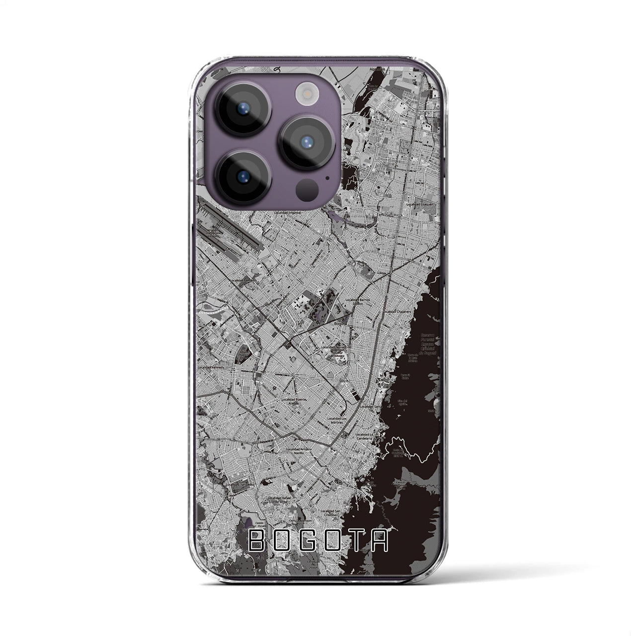 【ボゴタ(コロンビア)】地図柄iPhoneケース(クリアタイプ)