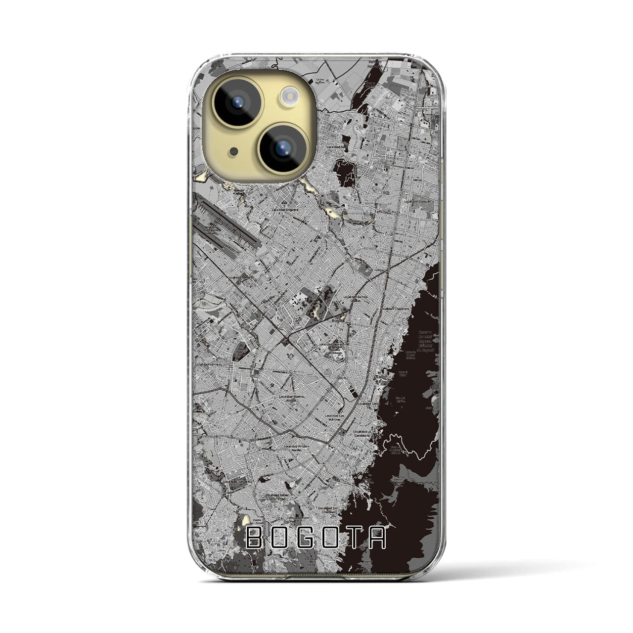 【ボゴタ(コロンビア)】地図柄iPhoneケース(クリアタイプ)