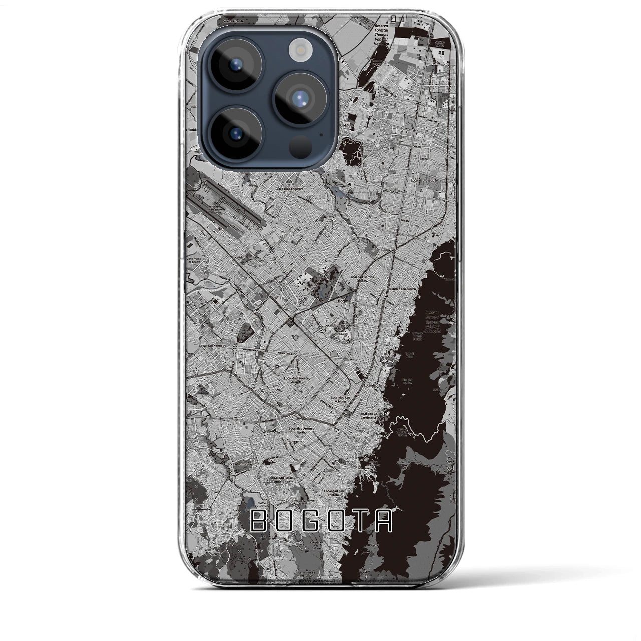 【ボゴタ(コロンビア)】地図柄iPhoneケース(クリアタイプ)