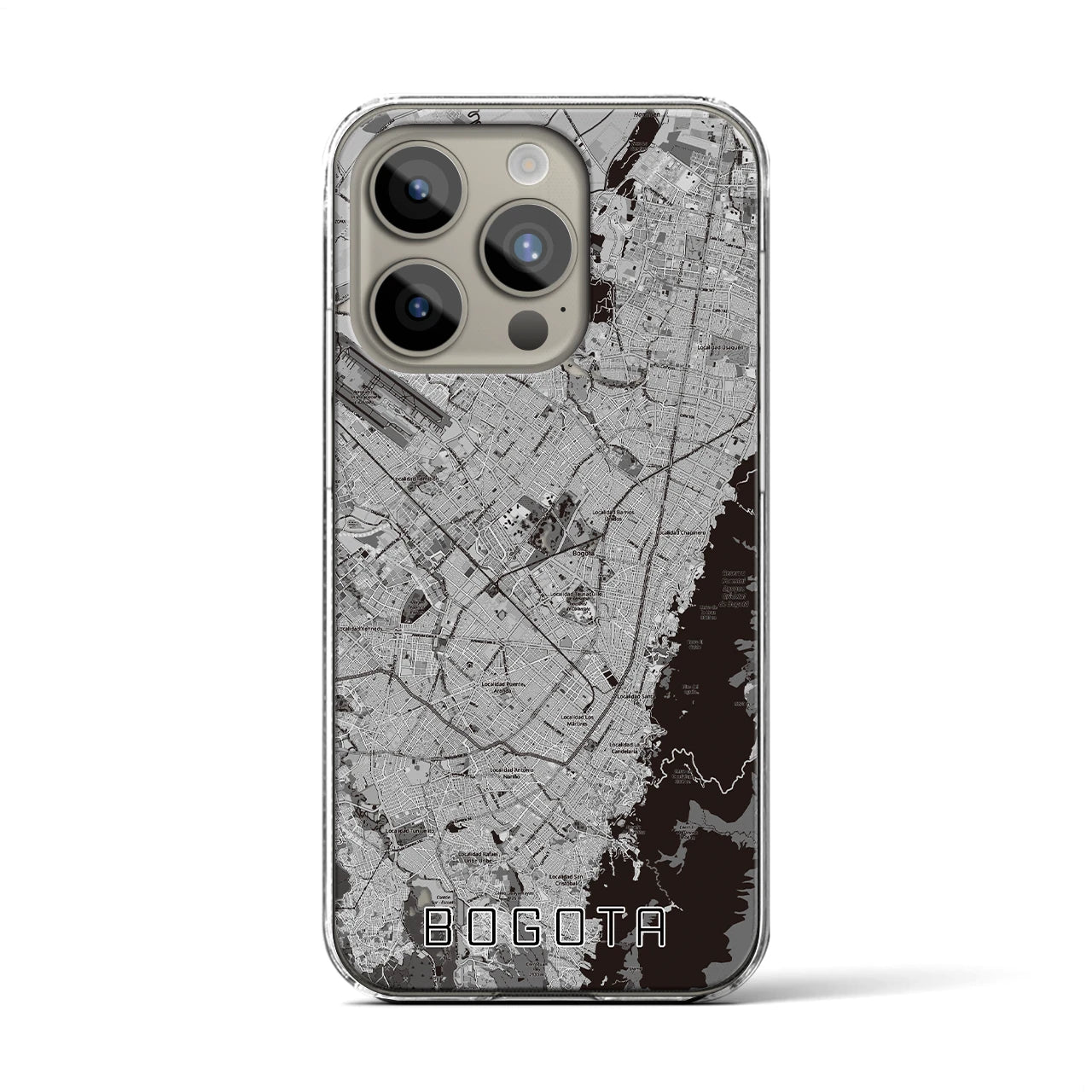【ボゴタ(コロンビア)】地図柄iPhoneケース(クリアタイプ)