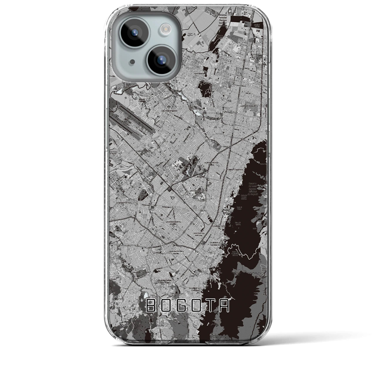 【ボゴタ(コロンビア)】地図柄iPhoneケース(クリアタイプ)