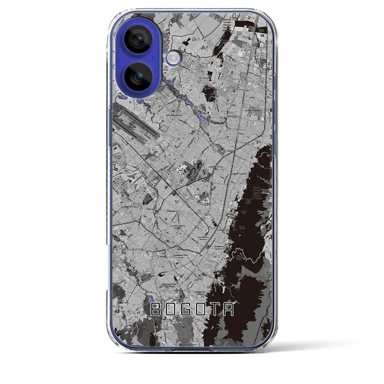 【ボゴタ(コロンビア)】地図柄iPhoneケース(クリアタイプ)
