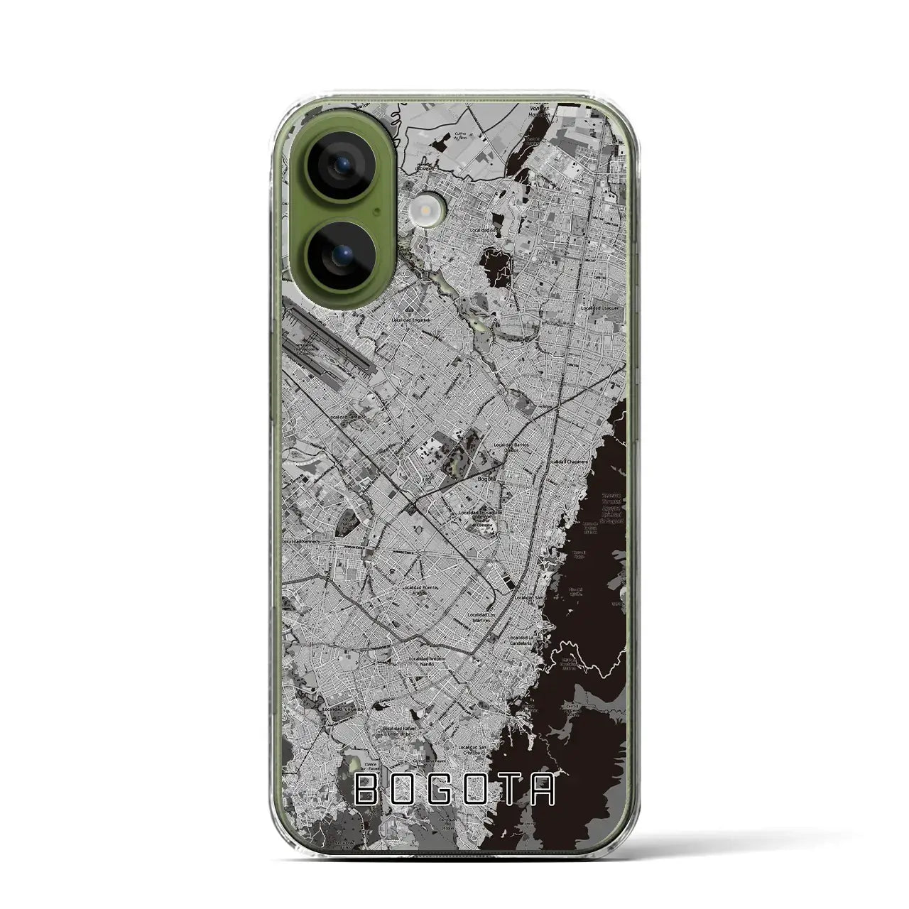 【ボゴタ(コロンビア)】地図柄iPhoneケース(クリアタイプ)モノトーン・iPhone 17 Pro Max 用