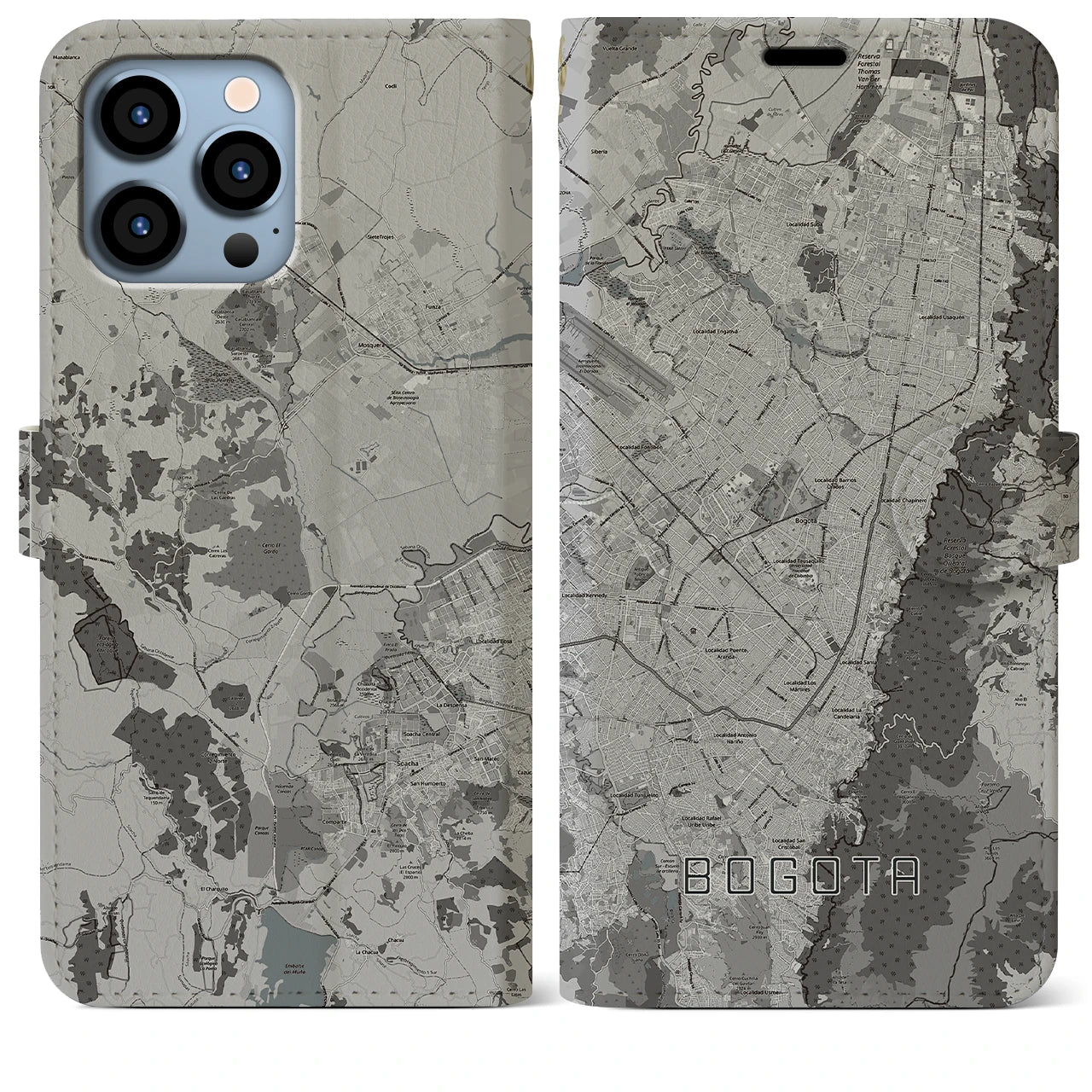 【ボゴタ(コロンビア)】地図柄iPhoneケース(手帳タイプ)