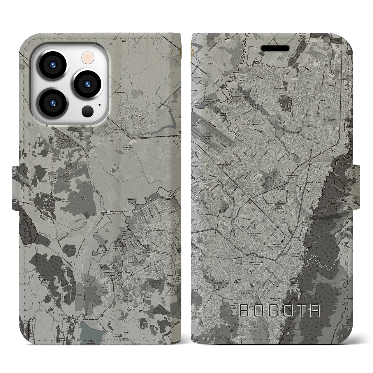 【ボゴタ(コロンビア)】地図柄iPhoneケース(手帳タイプ)