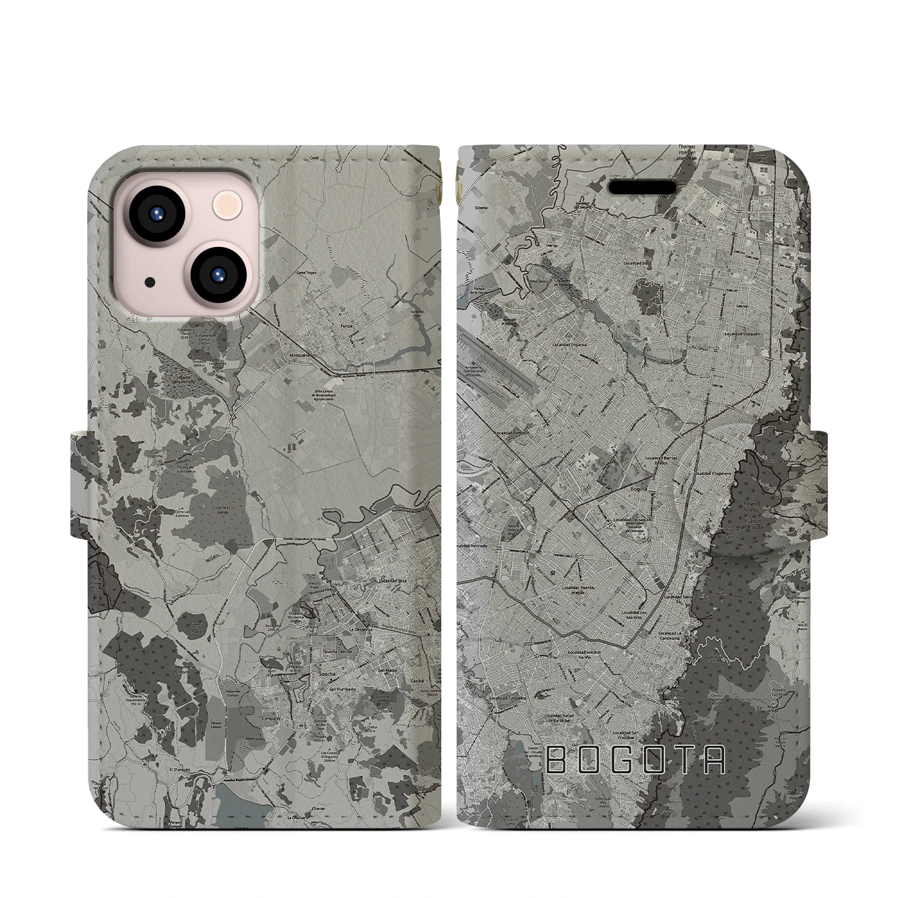 【ボゴタ(コロンビア)】地図柄iPhoneケース(手帳タイプ)