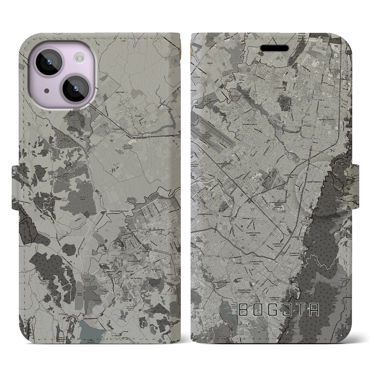 【ボゴタ(コロンビア)】地図柄iPhoneケース(手帳タイプ)