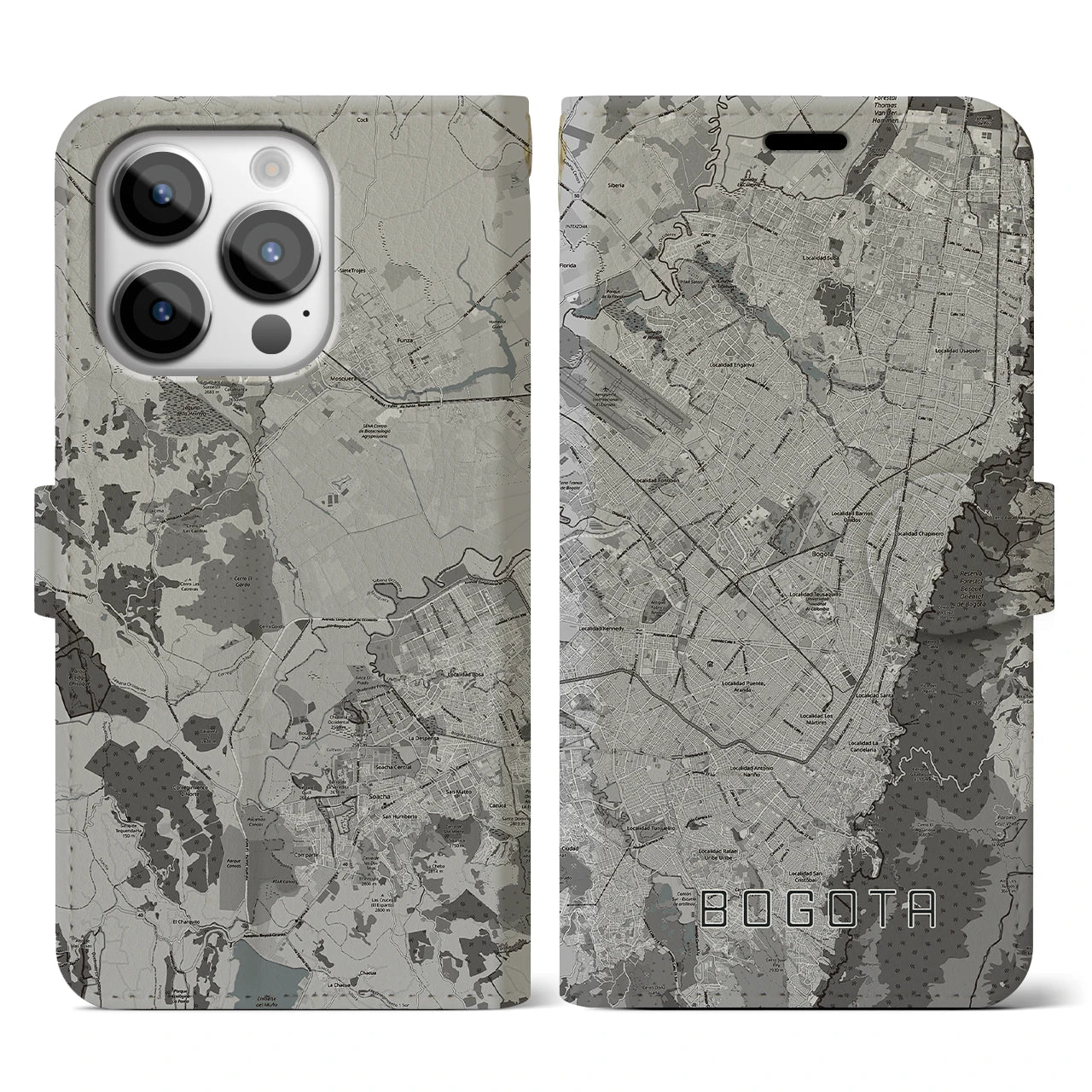 【ボゴタ(コロンビア)】地図柄iPhoneケース(手帳タイプ)