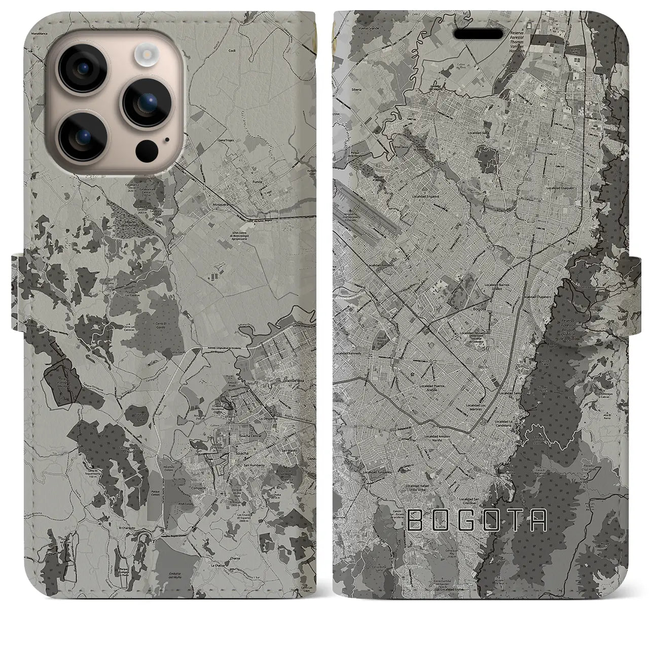 【ボゴタ(コロンビア)】地図柄iPhoneケース(手帳タイプ)