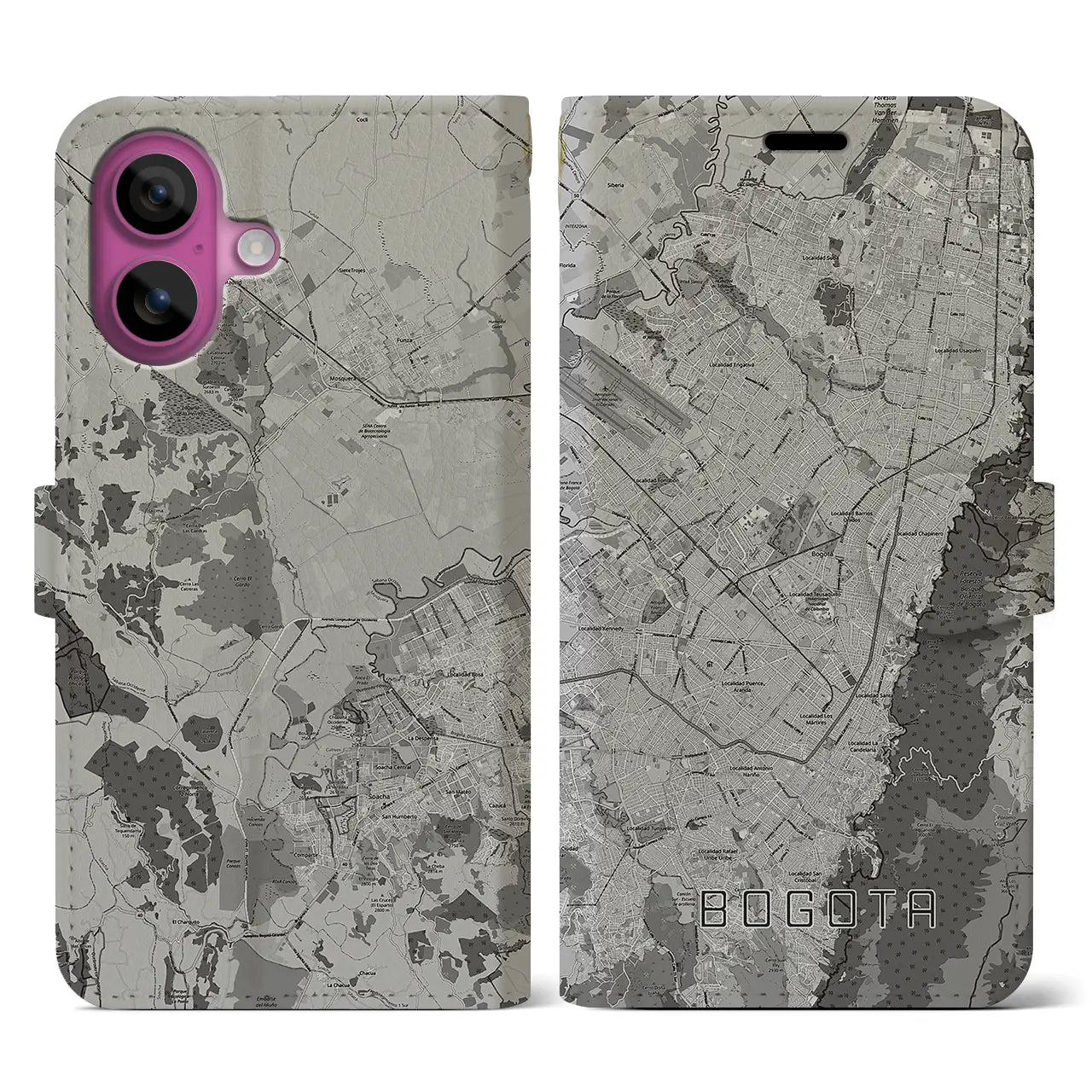 【ボゴタ(コロンビア)】地図柄iPhoneケース(手帳タイプ)