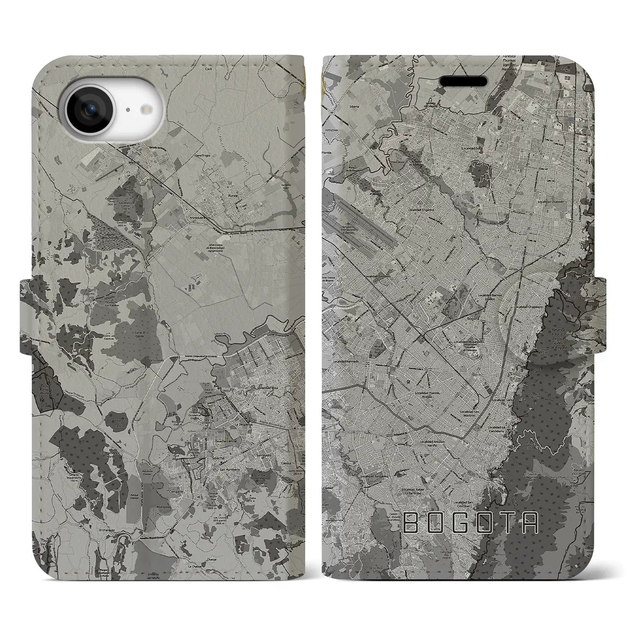 【ボゴタ(コロンビア)】地図柄iPhoneケース(手帳タイプ)