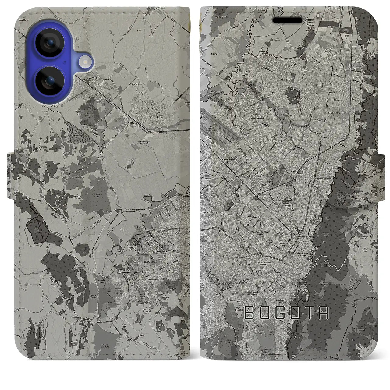 【ボゴタ(コロンビア)】地図柄iPhoneケース(手帳タイプ)