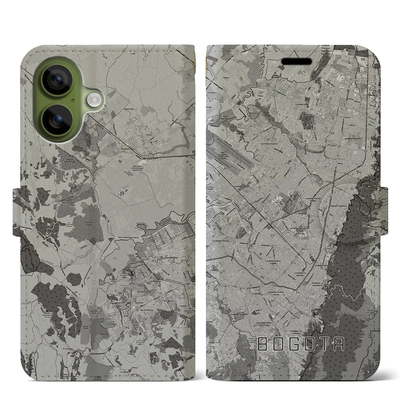 【ボゴタ(コロンビア)】地図柄iPhoneケース(手帳タイプ)